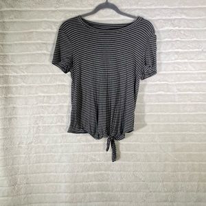 Striped Faux Tie Tee